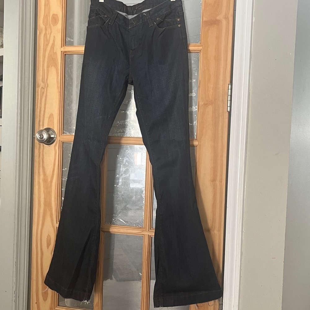 Buffalo Bell Bottom Jeans extra long length, dark wash, Georgia Flare